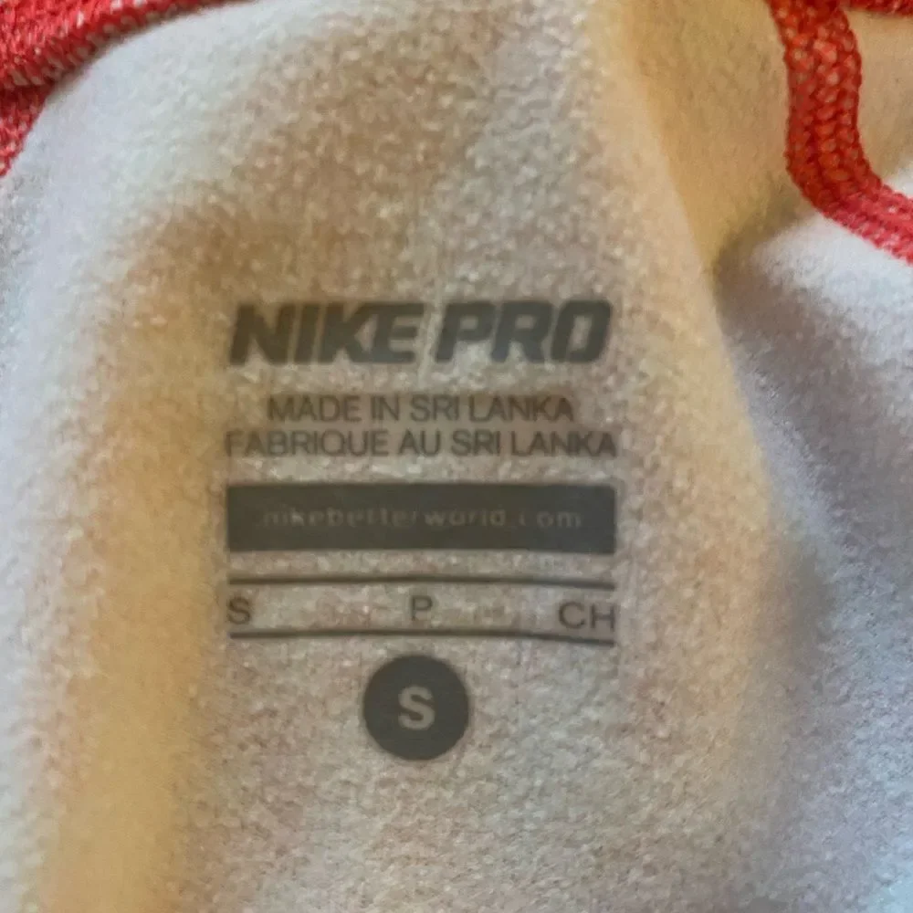 Nike Pro Quarter Zip -S orange , white.  Polyester spandex,